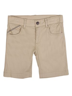 Boys Solid Medium Natural Short Woven Trouser